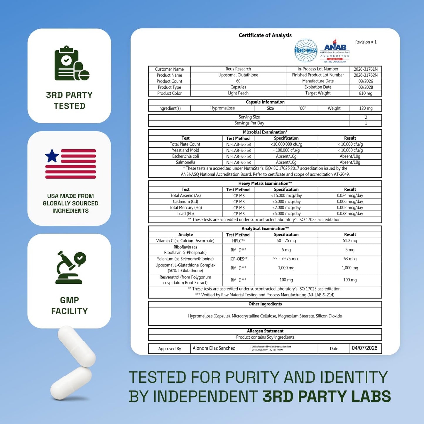 PureVantia Liposomal Glutathione Supplement
